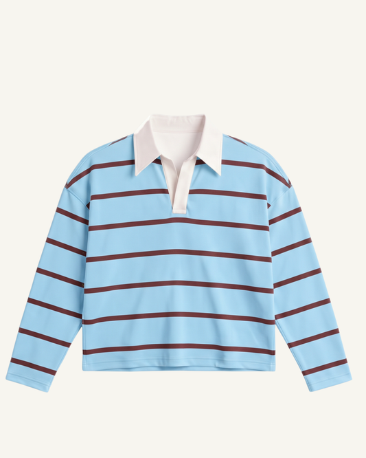 Baby Blue Striped Polo Shirt