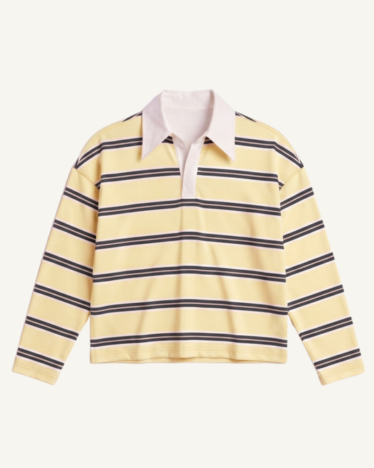 Yellow Striped Polo Shirt
