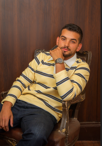 Yellow Striped Polo Shirt