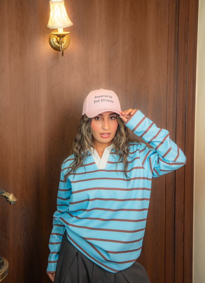 Baby Blue Striped Polo Shirt