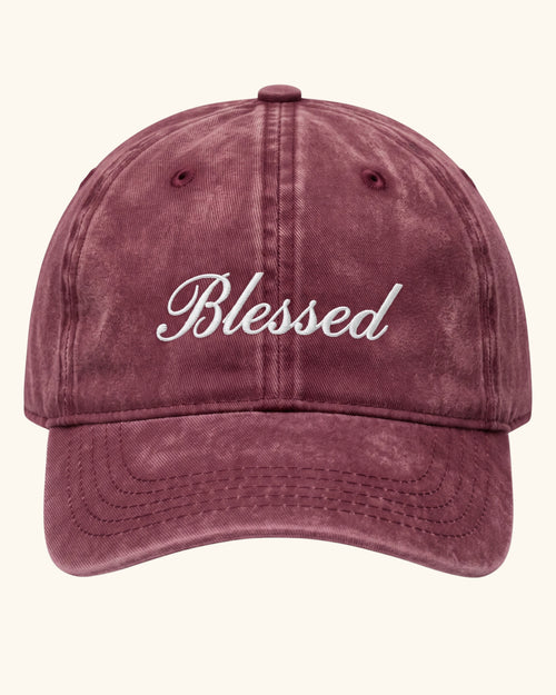 Burgandy Blessed Cap